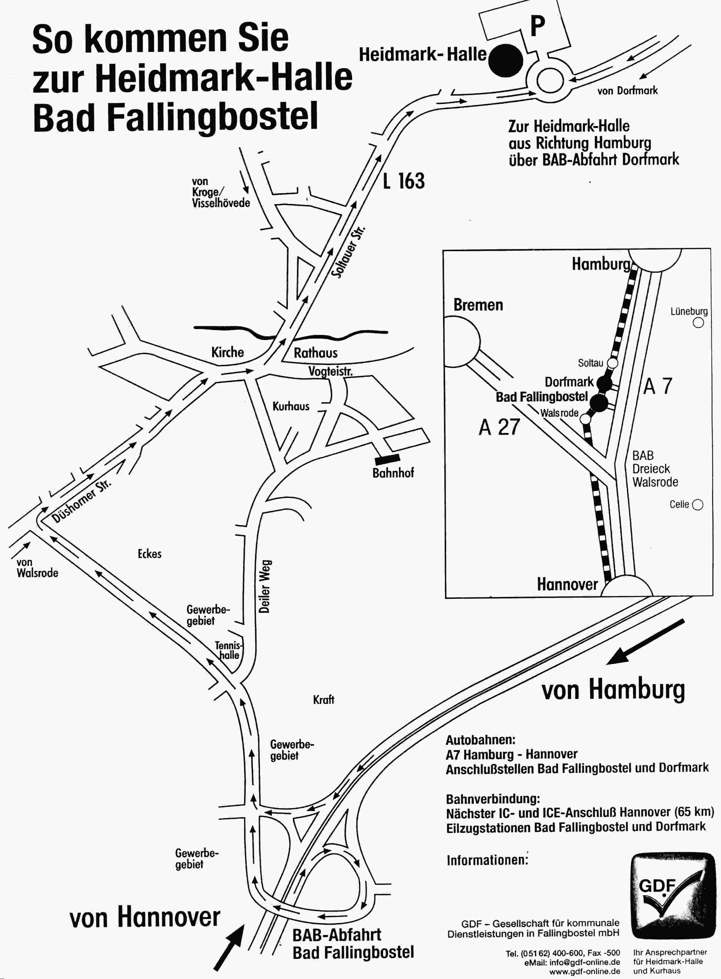 Anfahrtskizze zur Heidmarkhalle